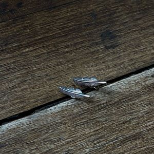 Dainty Silver Feather Earrings